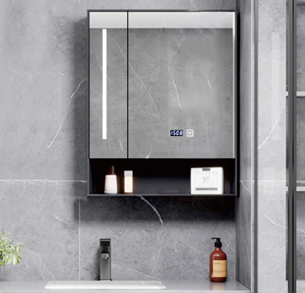 LED Mirror Light Bathroom Sets Cabinets Modern Luxury Bathroom Vanity with Sink